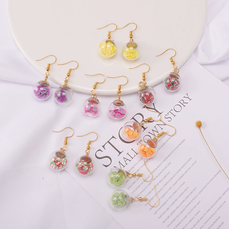 G.YCX New Fashion Brand Fruit Juice Cup Drop Earrings Women Girls Milk Tea Cute Summer Style Dangle Shiny Side Jewelry | Украшения и