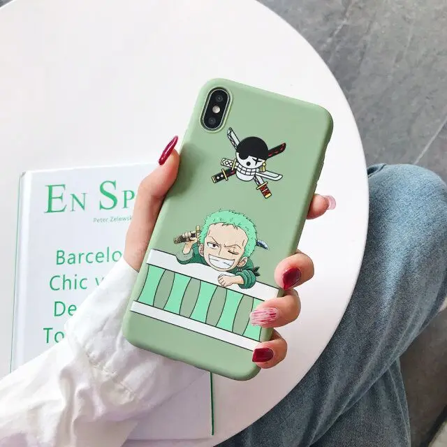 Цельный чехол для iPhone 11, XR, X, Xs, Max, 8, 7, 6 Plus, 6 S, мягкий силиконовый чехол для телефона, японское аниме, чехол, Луффи Зоро - Цвет: Color 11