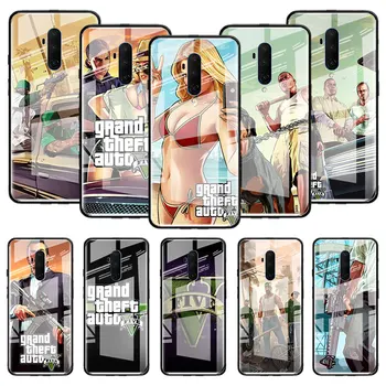

Grand Theft Auto 5 Glass Case For Oneplus 8 7 7T Pro 5G 6T 6 + One Plus 7Pro 8Pro Tempered Fall Phone Fundas Capas
