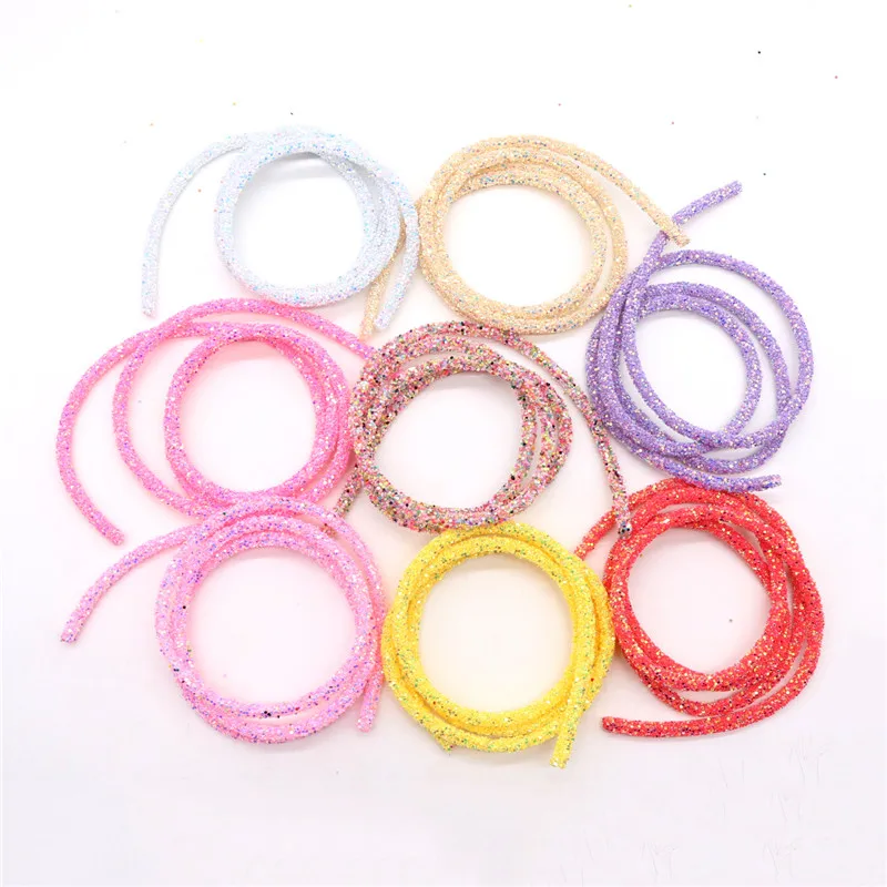 Glitter Rhinestones Sequins Trimmings Soft Tube Cord Rope Strings DIY Garment Shoes Party Decoration Wedding Resin 10yards 6mm clothing accessories rhinestone shoe lace