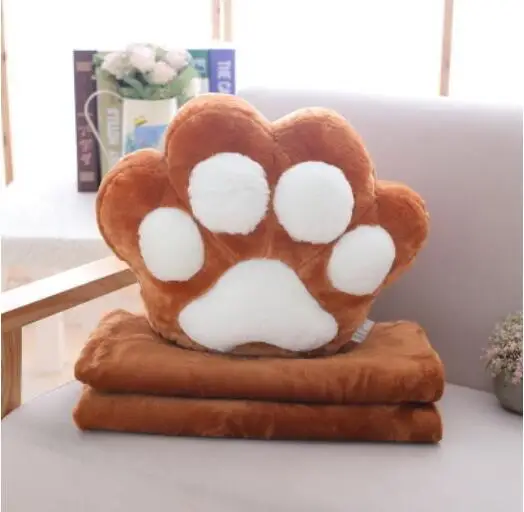 Игрушек! Милая плюшевая игрушка Милая кошка лапа котенок коготь мягкая подушка теплое одеяло Девочка День рождения Рождественский подарок 1 шт - Цвет: dark brown