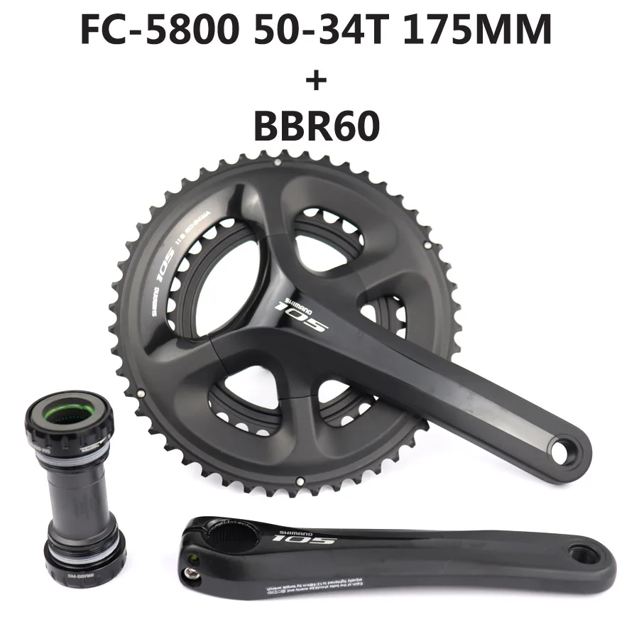 SHIMANO 105 FC-5800 FC 5800 2x11 Speed Road bike Crankset 50-34T/52-36T/53-39T 165/170/172.5/175MM Crank Choose BBR60 - Цвет: 50-34T 175 BB