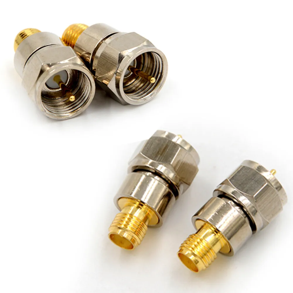 1pc F Male To SMA Female Jack Adapter High Quality F Type Male Plug To SMA Female Jack Straight RF Coaxial Adapter Connector