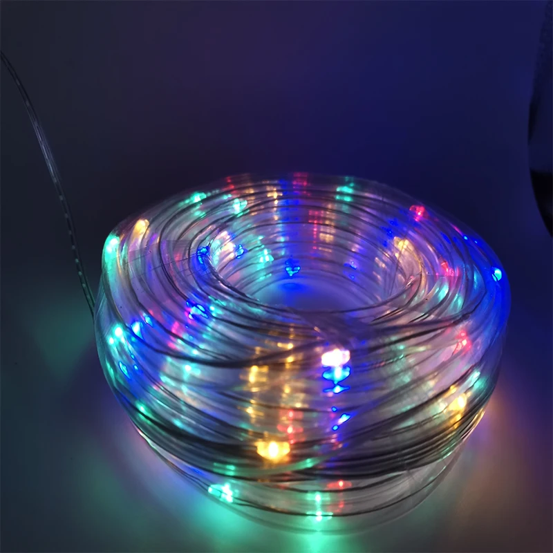 Lámpara de tubo de neón solar LED para exteriores, resistente al agua, color para Navidad, decoración de jardín, tira de luz, manguera flexible, señal decorativa