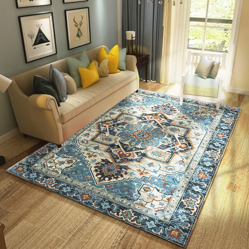 

Moroccan Retro Carpets For Living Room Home Bedroom Carpet Vintage Rug Sofa Coffee Table Floor Mat Study Room Area Rugs Kids Mat