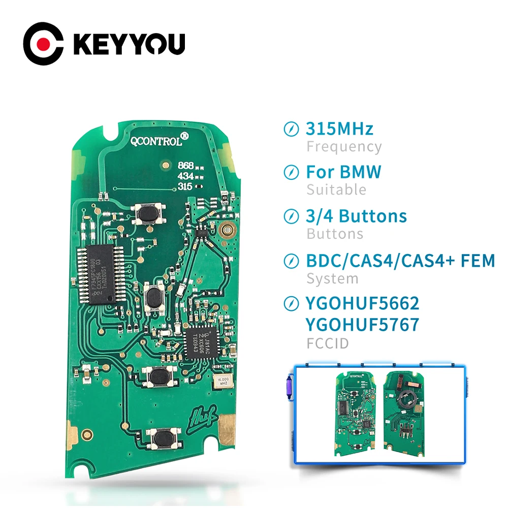 KEYYOU circuito chiave remoto 315MHz 434MHz 868MHz YGOHUF5767 YGOHUF5767 per BMW 5 7 F serie FEM/BDC CAS4 CAS4 pulsanti 3/4 - H2f8e441439db457f81d2bdf9fca9aed5K