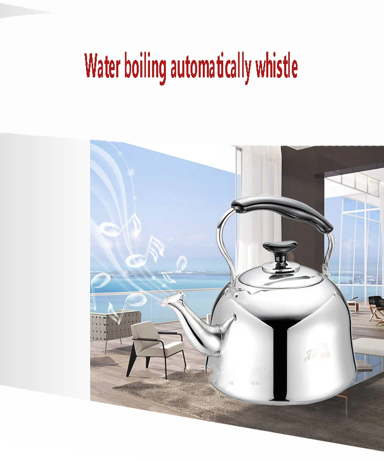 Thick Food Grade Stainless Steel Kettle Gas Gas Whistle Kettle Induction Cooker Large Capacity Kettle Camping Electric Kettle