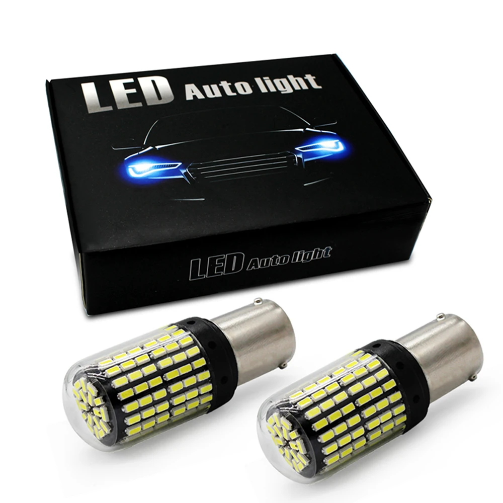 2 шт./компл. T20 7440 W21W светодиодный лампы 3014 144SMD CanBus светодиодный без ошибок 1156 BA15S P21W указатель поворота без вспышки