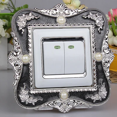 6 86 European Pearl Switch paste Acrylic Lamp switch Decorating sleeve outlet decoration Resin protective sleeve - Цвет: 6