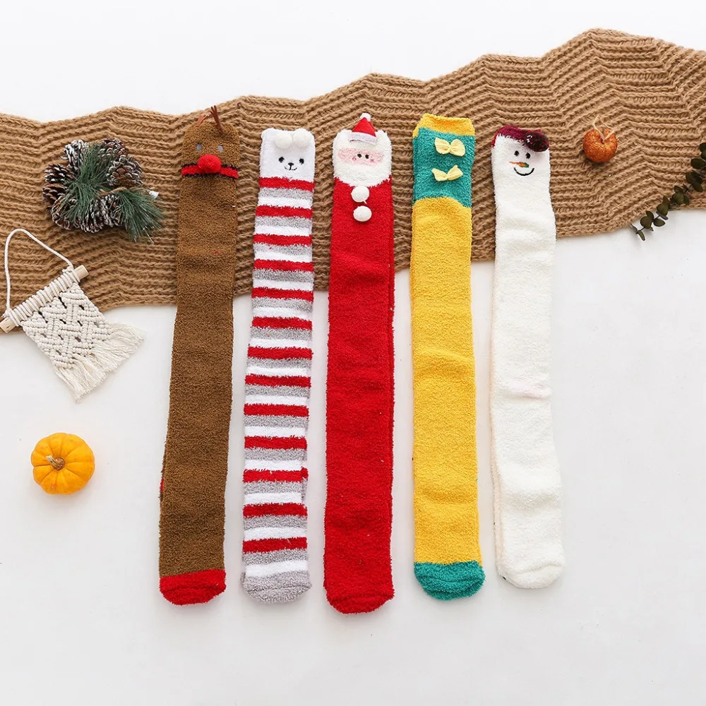 Fashion Women Unisex Casual Christmas Printed Long stockings Socks for girl teens cycling winter  (46)