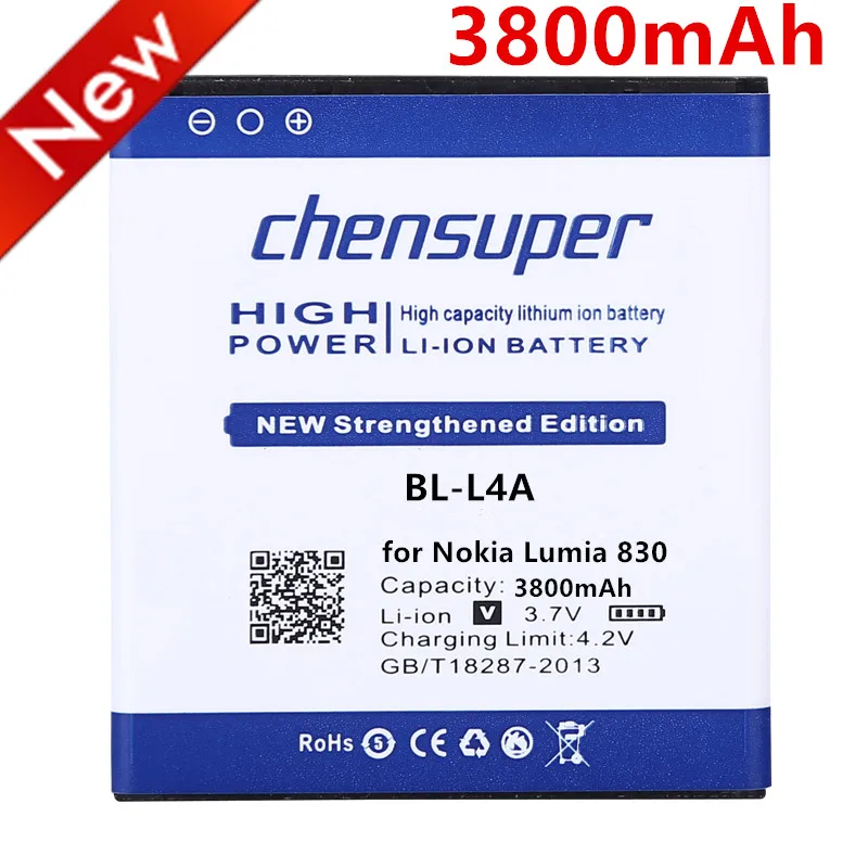 3800 мАч chensuper BL L4A BLL4A BV батарея для Nokia Lumia 830 Аккумулятор 535 RM984 RM 1090 1089|battery for|battery for