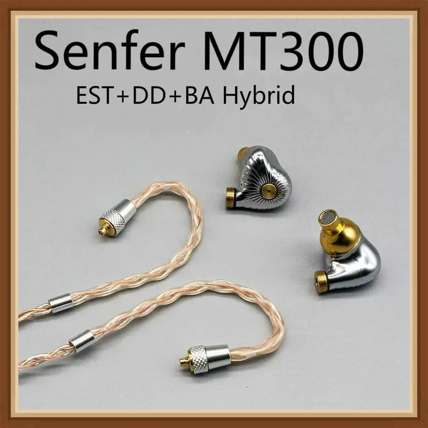 Senfer MT300 TDK EST Knowles Dyanmic EST BA DD Hybrid Hifi Music Monitor DJ Studio CNC Metal MMCX Audiophile Earphones Earbuds