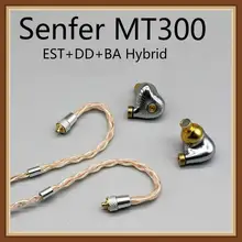 Senfer MT300 TDK EST Knowles Dyanmic EST BA DD Hybrid Hifi Music Monitor DJ Studio CNC Metal MMCX Audiophile Earphones Earbuds