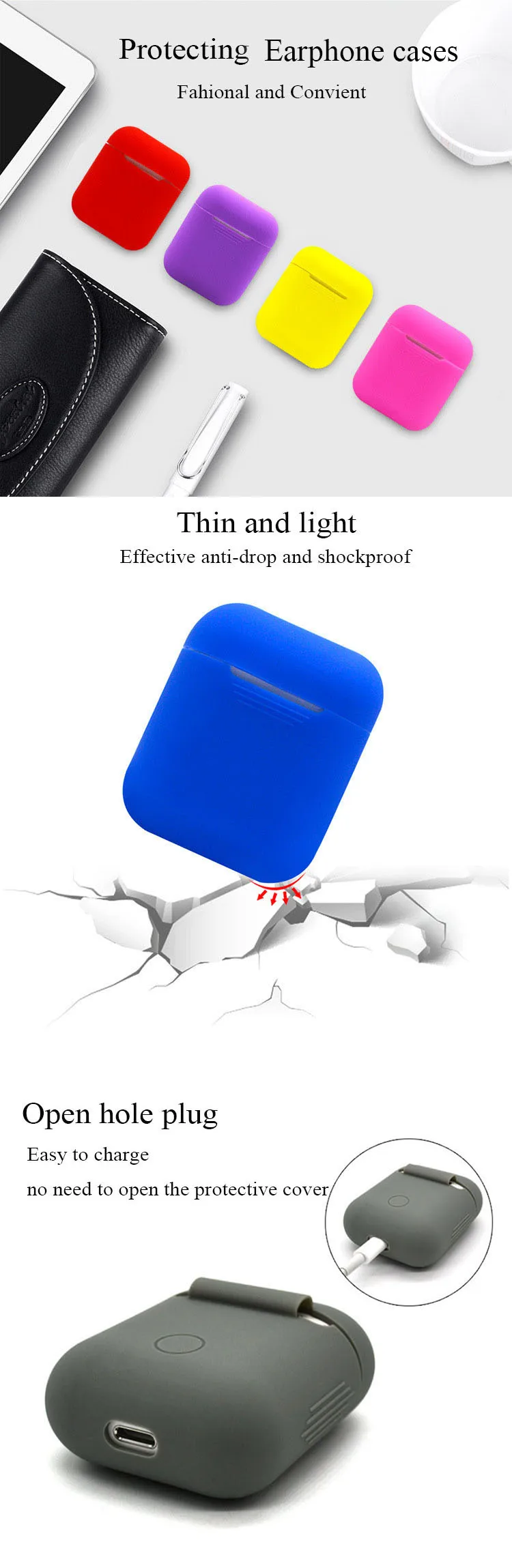 BOORUI мягкие силиконовые чехлы Airpods противоударный чехол для Smart для Airpods ультра тонкий Air стручки протектор