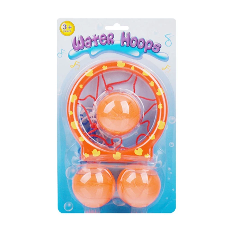 Дети Смешные Игрушки для ванны пластиковая Ванна стрельба игра игрушка набор Баскетбол сукции чашки мини с обручем шары подарок для детей - Цвет: Белый