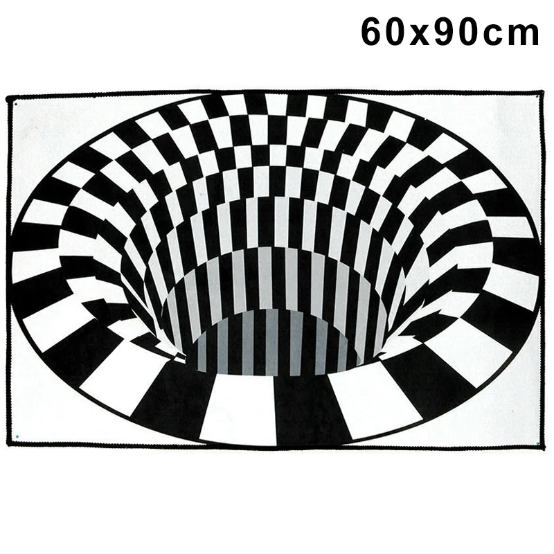 New product 3D Swirl Print Optical Illusion Areas Rug Carpet Floor Pad Non-slip Doormat Mats for Home I88#1 - Цвет: 60cmx90cm