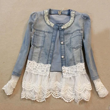 

Autumn and winter coat women solid color single-breasted long-sleeved women denim jacket Female oversized jeans jacket