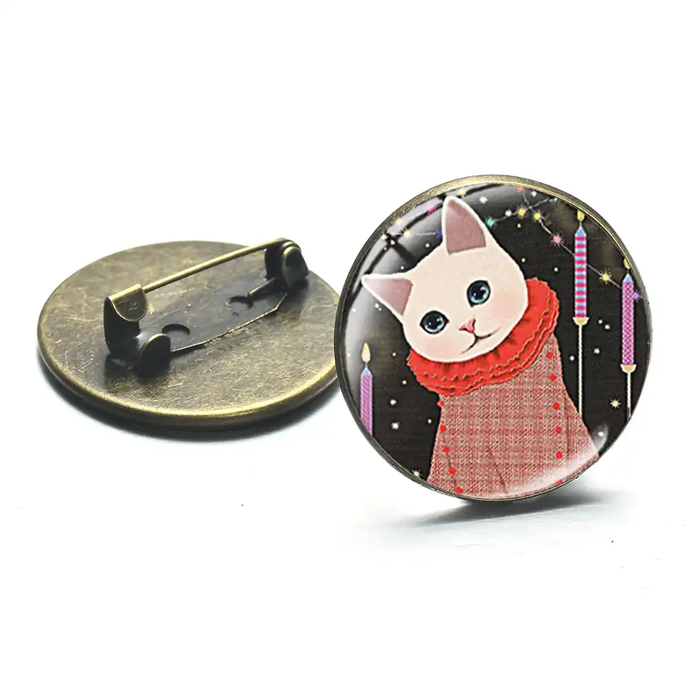 Bros Kartun Kucing Putri Imut Jetoy Choo Choo 3D Pin Logam Cabochon Kaca Gambar Cetak Lencana Pakaian Ransel Anak Perempuan Lucu Bros AliExpress