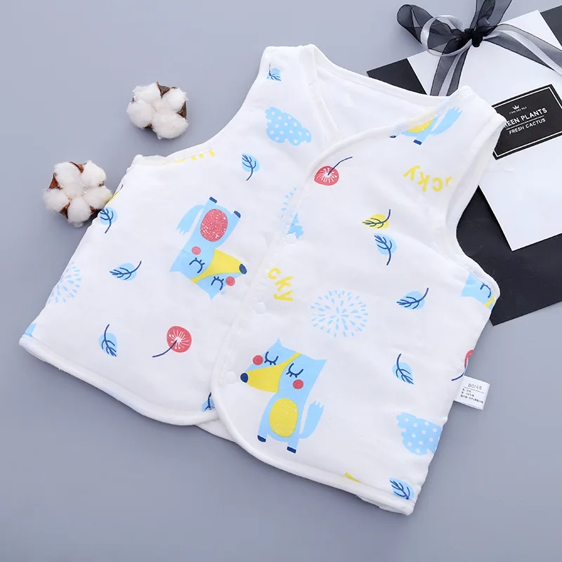 Baby clothing Vest Winter Coats Newborn waistcoat cotton warm clothes vest Kids clothes cartoon Printing - Цвет: YMM019G