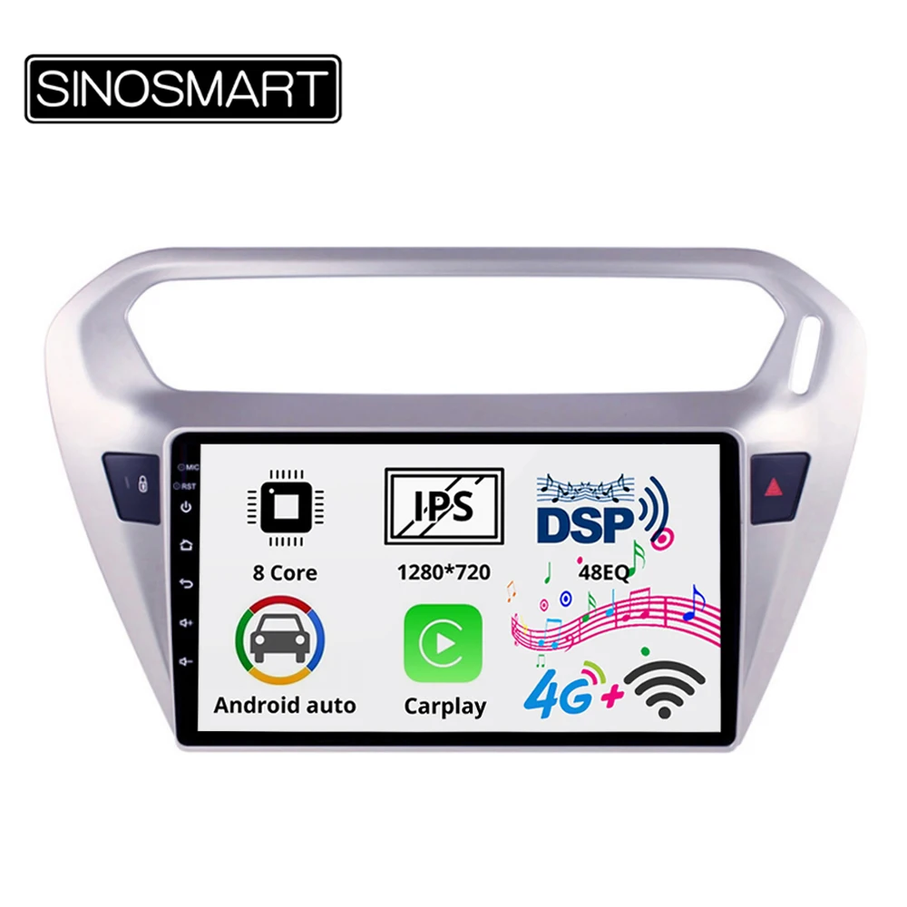 Sinosmart 8 сердечника DSP 48EQ 2Din IPS 2.5D экран автомобильный gps радио навигации плеер для