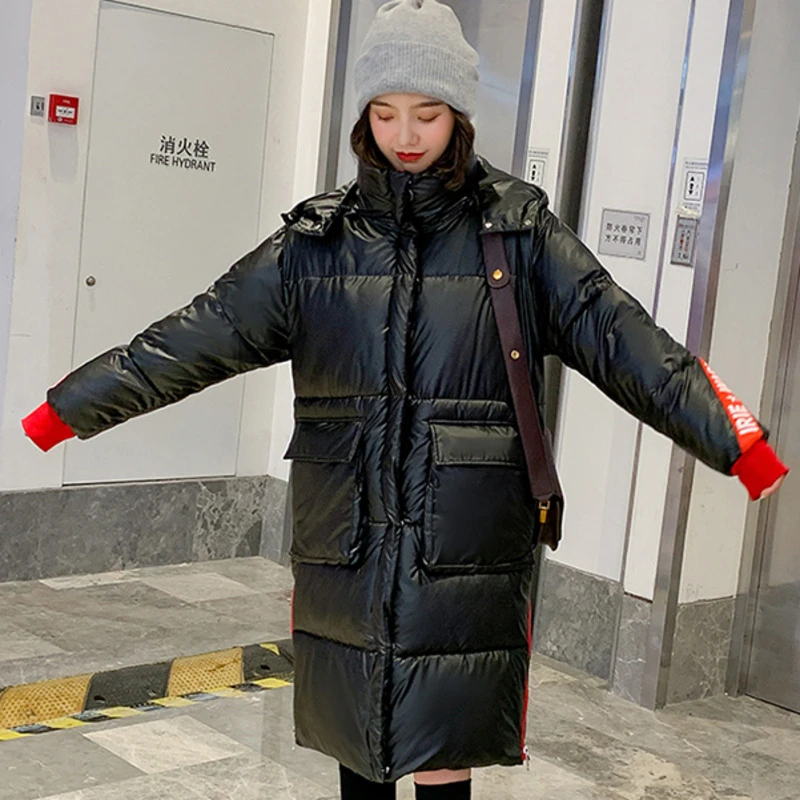 Dames Jassen зимняя куртка для женщин светильник Vadim парка манто Femme Hiver Harajuku Casacos Feminino Bayan mon теплое длинное пальто - Цвет: Black