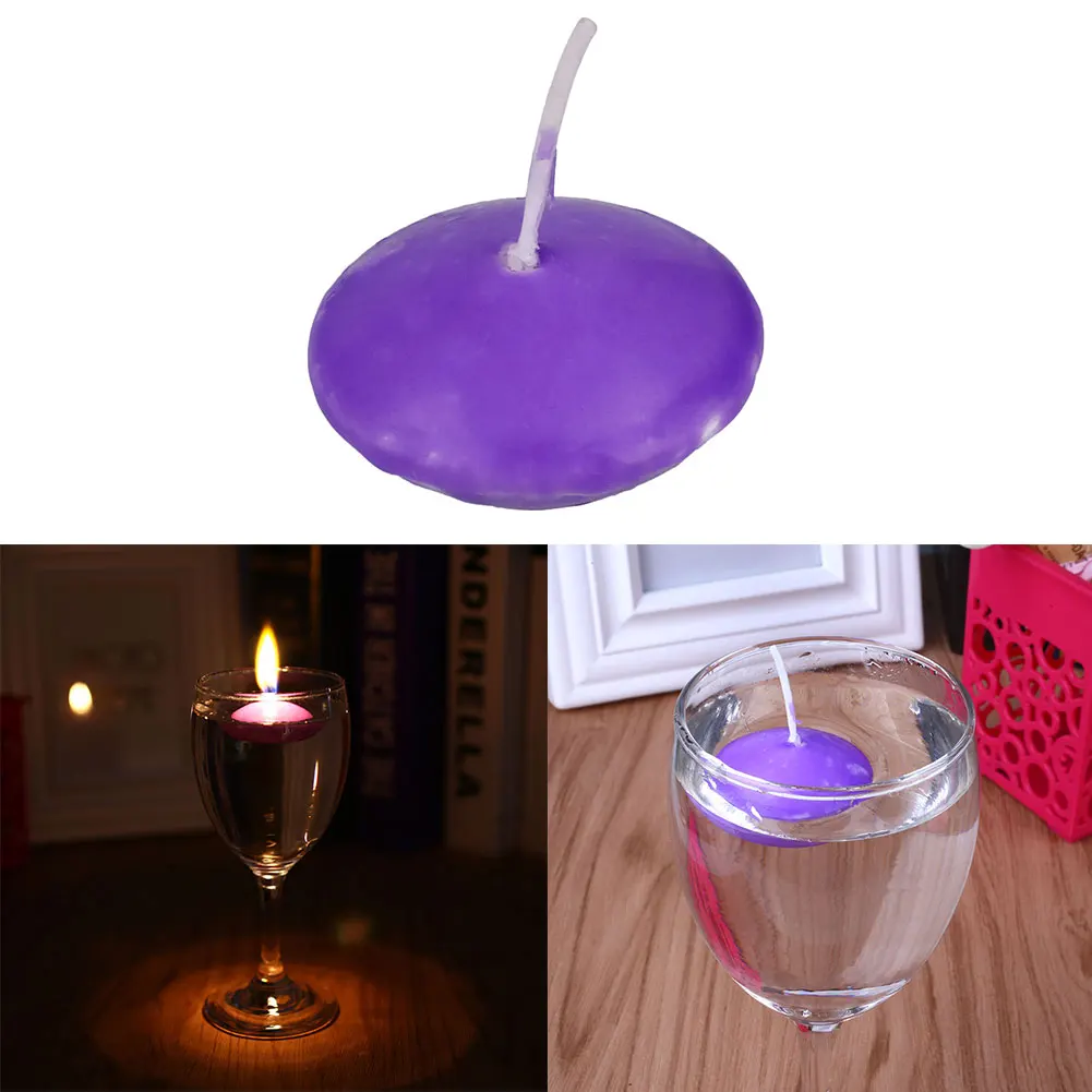 Purple Романтическая вода плавающая 3,8x1,6 см свечи 20 шт Украшение на день рождения, вечеринку Dedals без запаха белый/розовый/красный/фиолетовый свадебные маленькие - Цвет: Purple
