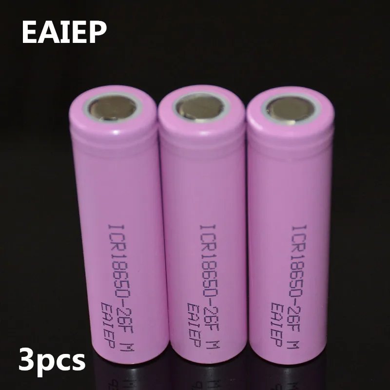 1-8 шт. EAEIP 18650 3,7 в 2600 мАч литиевая аккумуляторная батарея li ion 18650 для налобного фонаря - Цвет: 3pcs 18650