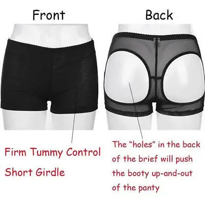 Ladies Butt Lifter Shaper Tummy Control Panties Buttocks Open Instan Boyshorts