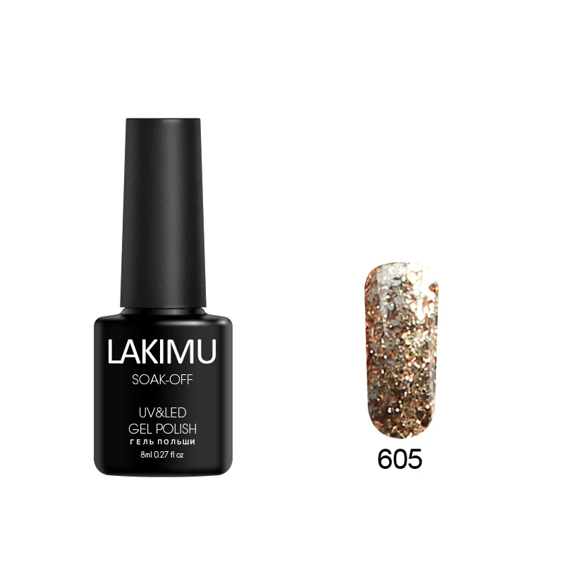 605 LAKIMU Горячий 3D бриллиантовый блеск с ультрафиолетовым свечением гель для ногтей маникюр гель лак длительный Замачивание Счастливый Блестящий гель Лаки макияж - Цвет: 605