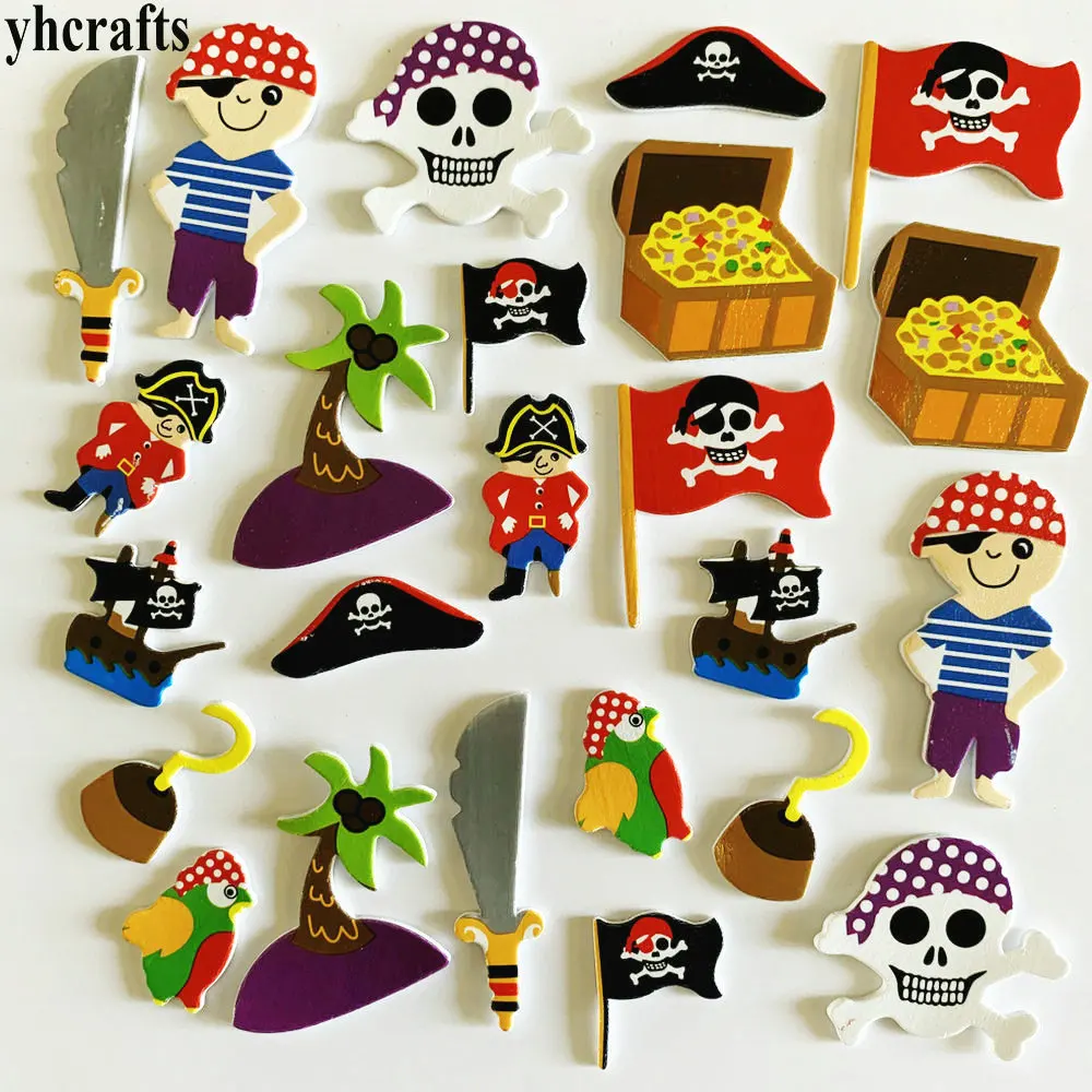 24PCS pirate 1 пакет/Партия. Блестящая пена Звезда Сердце неправильные наклейки, детские игрушки. Набор для скрапбукинга. Ранние образовательные DIY. Дешево. Детский сад ремесло - Цвет: 24PCS pirate