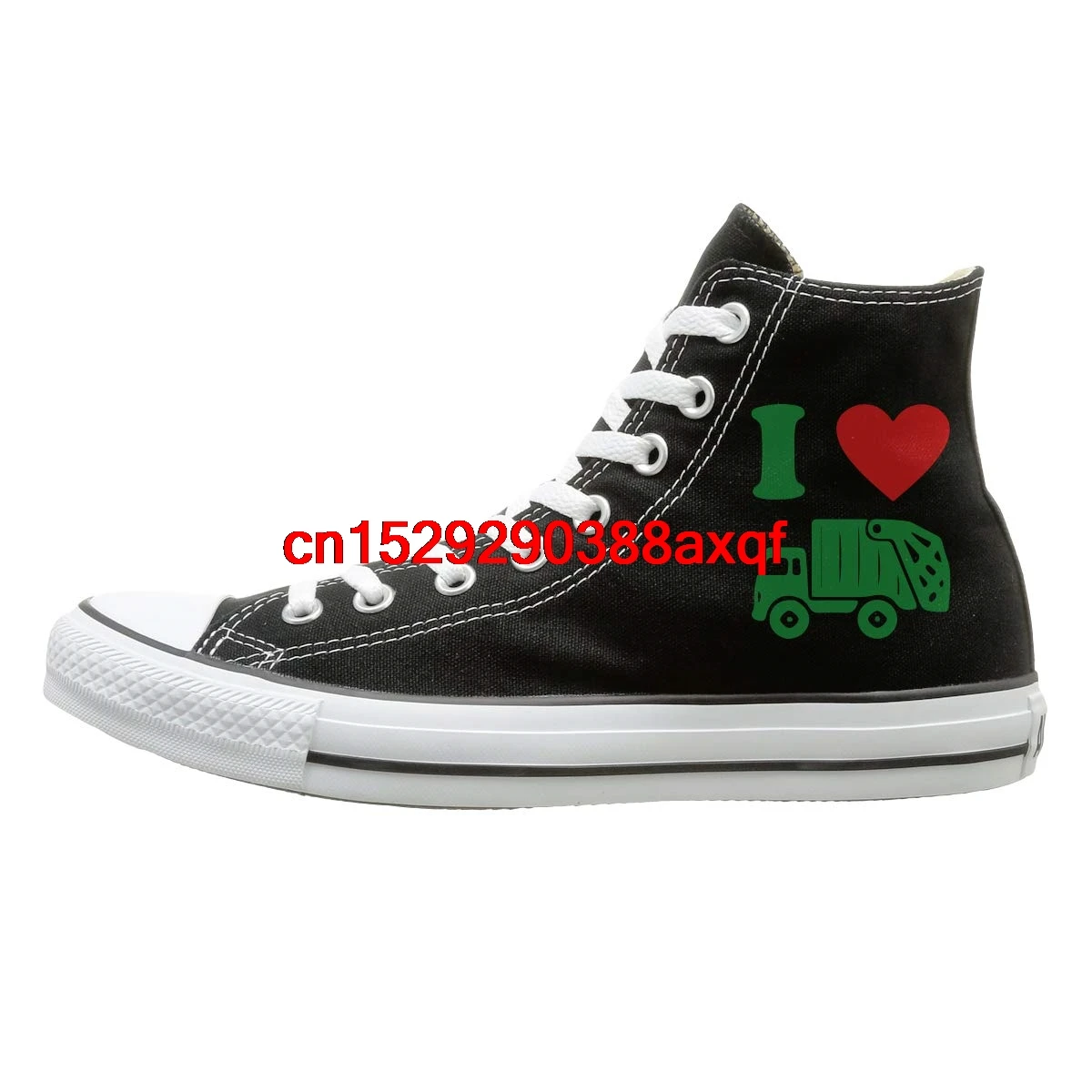 

Canvas Shoes I Heart Love Trash Garbage Trucks Classics High Top Lace Ups Sneaker For Unisex