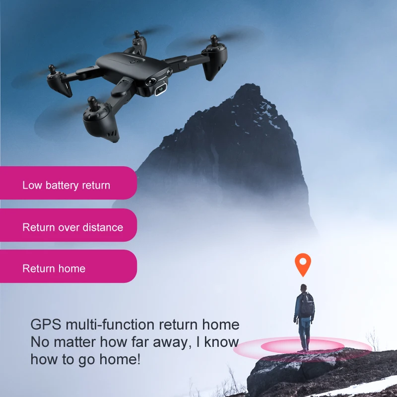 US $35.75 Folding 4K WIFI HD Dual Wide Angle Camera Drones FourAxis Helicopter 5G GPS Positioning RC Drone FPV Professional Quadcopter