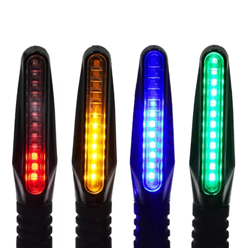 

2Pcs LED Motorcycle Turn Signal Lights Flowing Flashing Motorbike Indicator Blinker Moto Tail Lights Signal Lamp