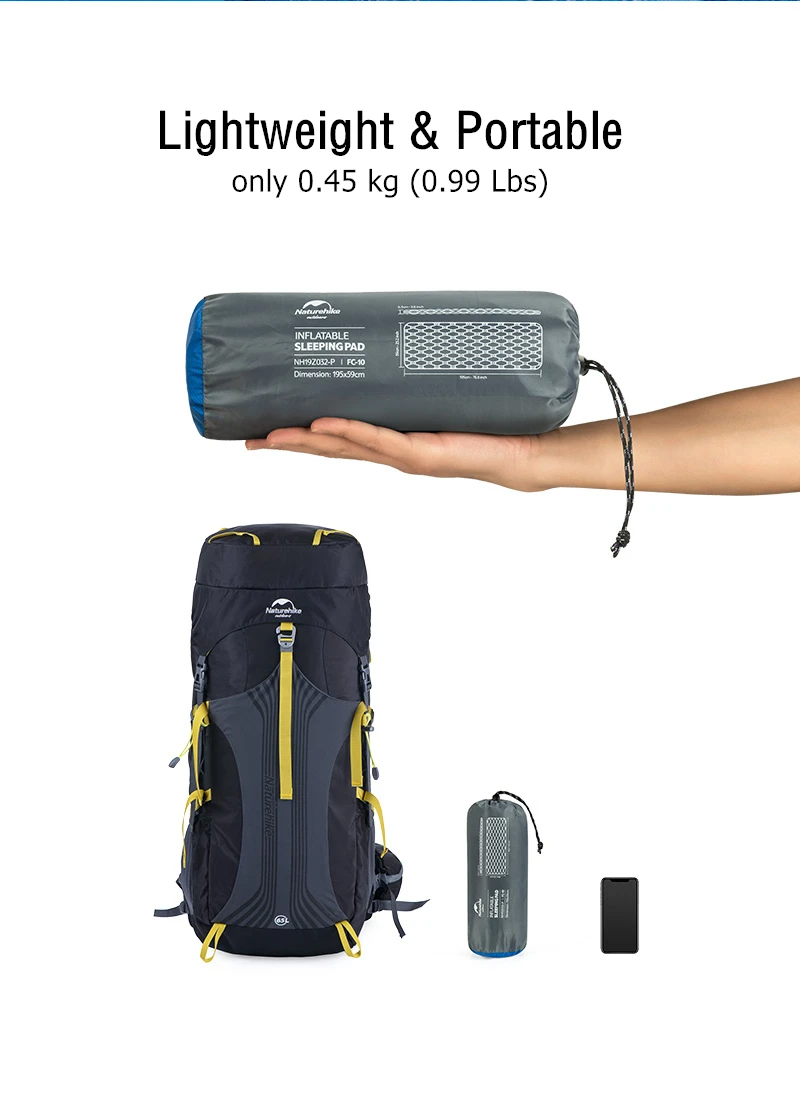 Naturehike Ultralight Compact Folding Inflatable Outdoor Camping Mattress Backpacking Sleeping Pad Portable Hiking Sleeping Mat