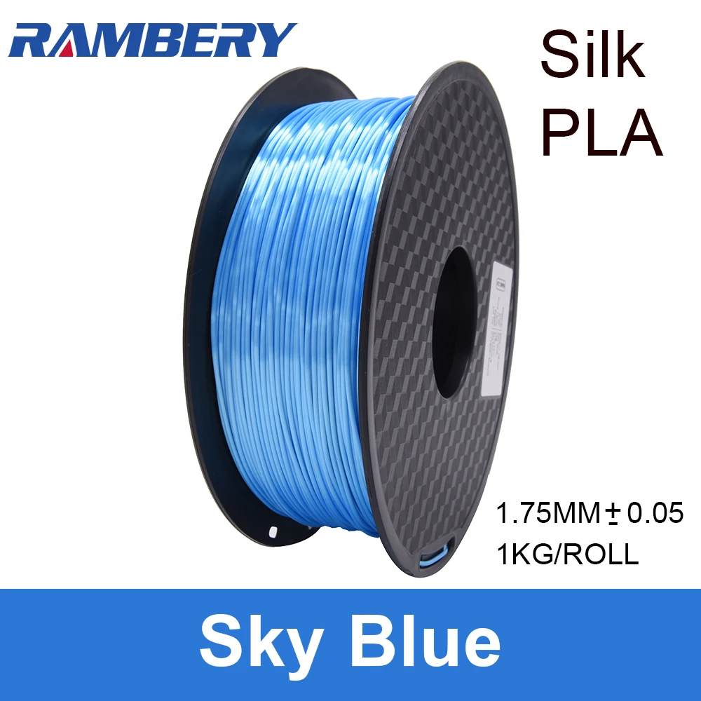 Silk Blue Шелковая нить для 3D-принтера PLA 1,75 мм 1 кг(2.2LB) блестящая шелковистая блестящая фиолетовая черная красная медная печатная ткань(шелковое золото шампанского - Цвет: Silk Blue