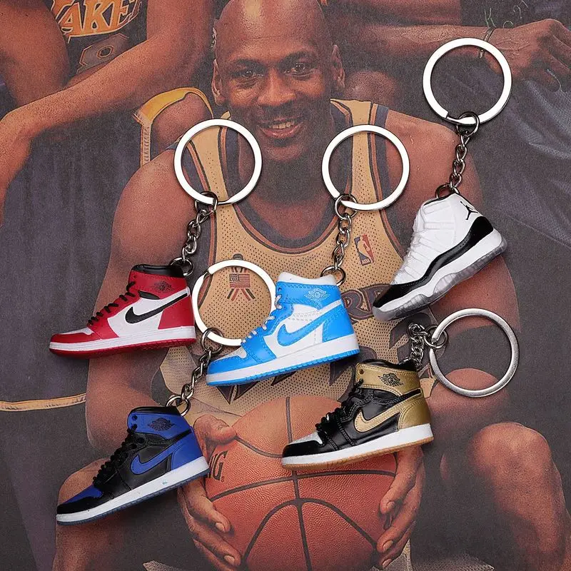 Дропшиппинг aj1 offwhite Chicago Unc брелок в виде кроссовка Air Jordan 1 3D мини-кроссовки, закрытая спортивная обувь брелок в виде кроссовка s