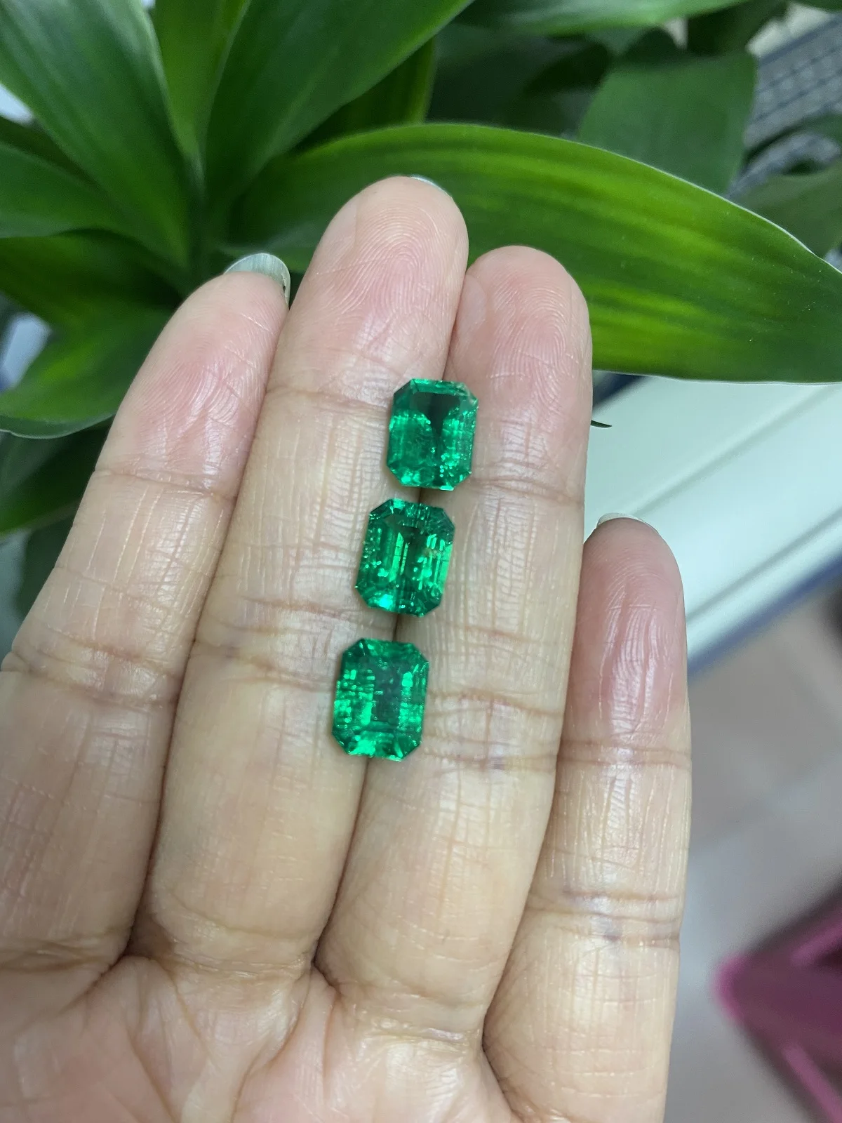 Pirmiana 7x9mm Lab Grown Columbian Green Emerald Loose Gmestone for Jewelry Ring Making