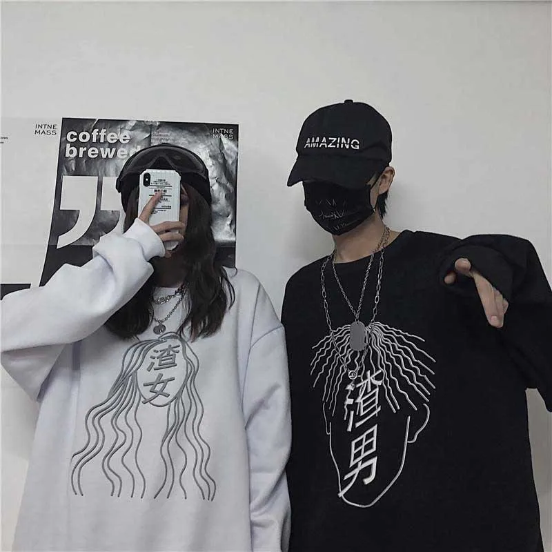 NiceMix, корейский стиль, ins, толстовки с круглым вырезом, с принтом, Harajuku, однотонная, осенняя, новинка, женская одежда, Повседневный, длинный рукав, пуловер и hoo