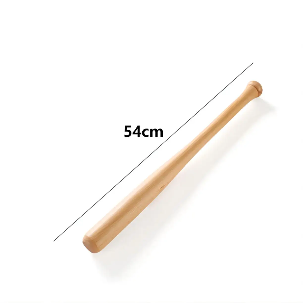 54cm Natural Solid Wooden Baseball Bat Hard Wood Softball Bat Car Home Outdoor Sports Self-Defense Professional Baseball Stick