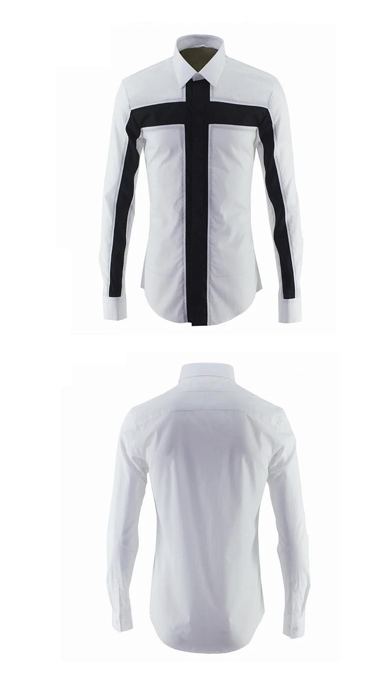 Брендовая мужская рубашка с крестиком,, модная, длинный рукав, Chemise homme, тонкая, повседневная, деловая, Мужская одежда, рубашки, плюс размер, одежда для мужчин