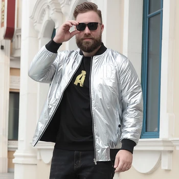 

Spring and autumn men's high-end printing casual jacket foreign trade trend personality bright waterproof coat big size 8XL 7XL