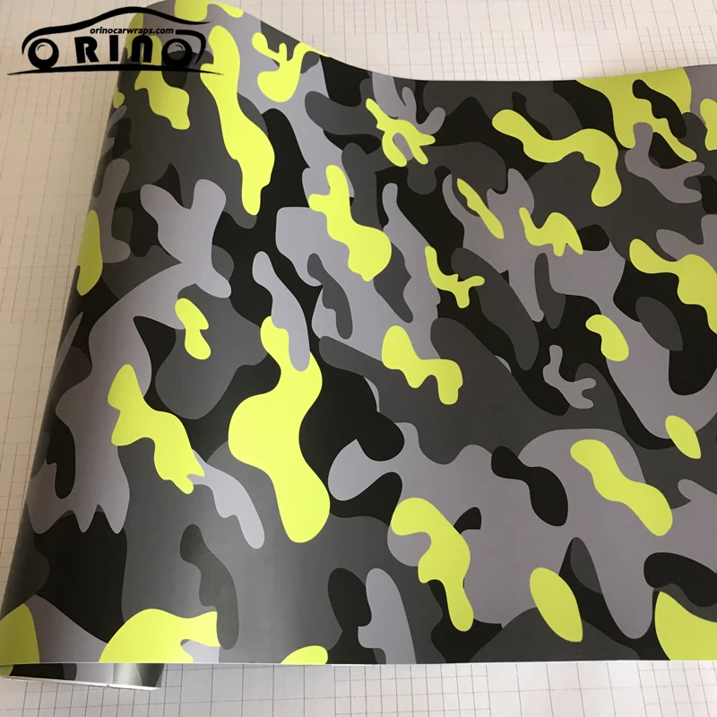 Yellow Black Grey Camouflage Vinyl Film Sticker-2