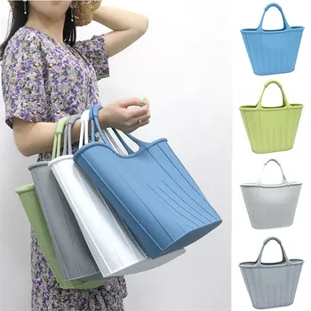 

Multifunctional Silicone Shopping Bag Home Storage Handbag Waterproof Eco-friendly Reuseable for Outdoor Shopping UD88