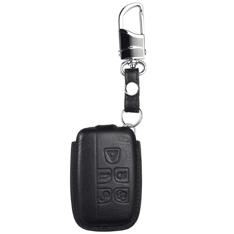 Роскошный чехол для ключей из натуральной кожи для Land Rover Range Rover Sport Evoque freelander 2 XJ XJL Jaguar XE XF X-X16 V12 F X - Название цвета: black set  02