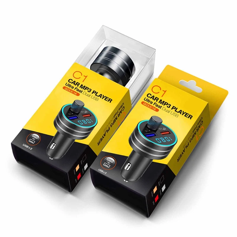 

For Car Mutifunctional Bluetooth FM Transmitter Wireless Handsfree Radio MP3 Player Dual USB Phone Quick Charging Adapter