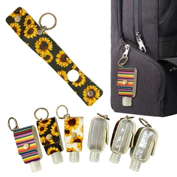 

1Set 30ml Refillable Bottles Travel Hand Sanitizer Bottles Cosmetic Container with Keychain Holder with Bottle Cover