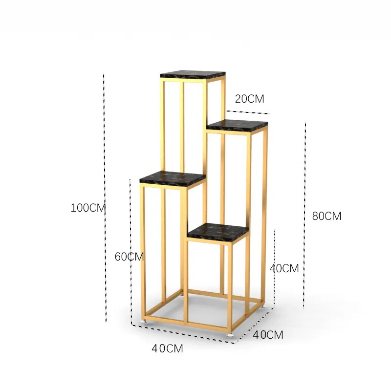 M gold black marble Металлическая Напольная полка в скандинавском стиле, подставка для растений, металлическая железная подставка для растений, домашняя Цветочная стойка, креативная садовая подставка для гостиной - Цвет: M gold black marble