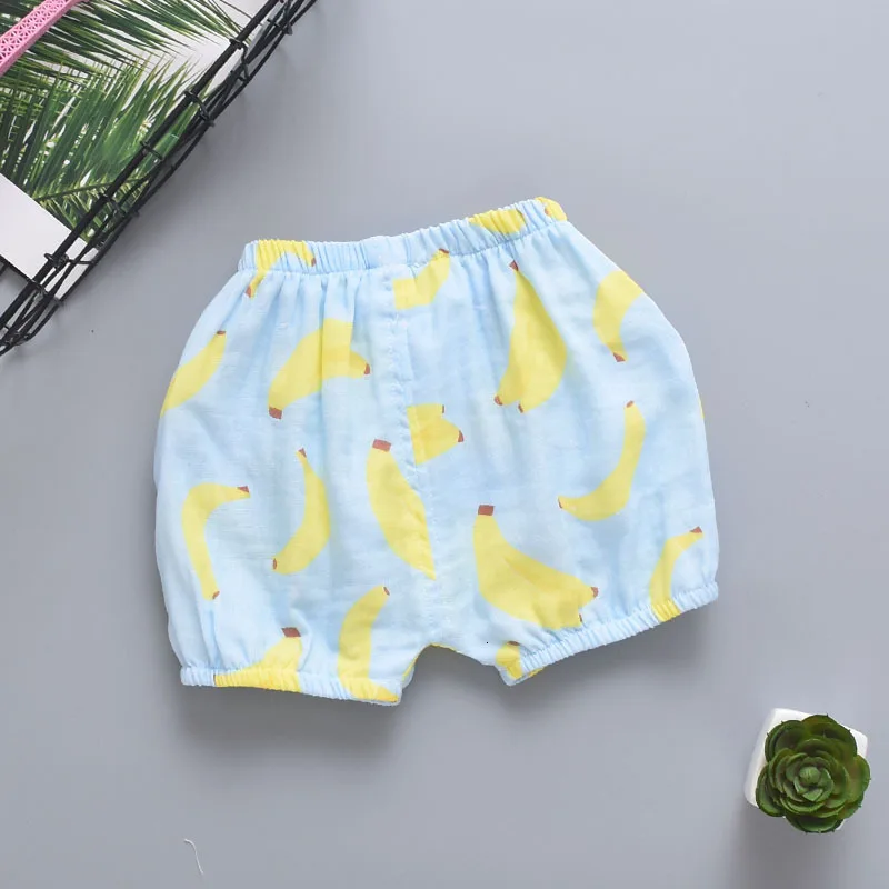 banana Летние штанишки для маленьких девочек Хлопковые штанишки для малышей тонкие газовые шорты больших размеров повседневные штаны для малышей От 0 до 4 лет - Цвет: banana