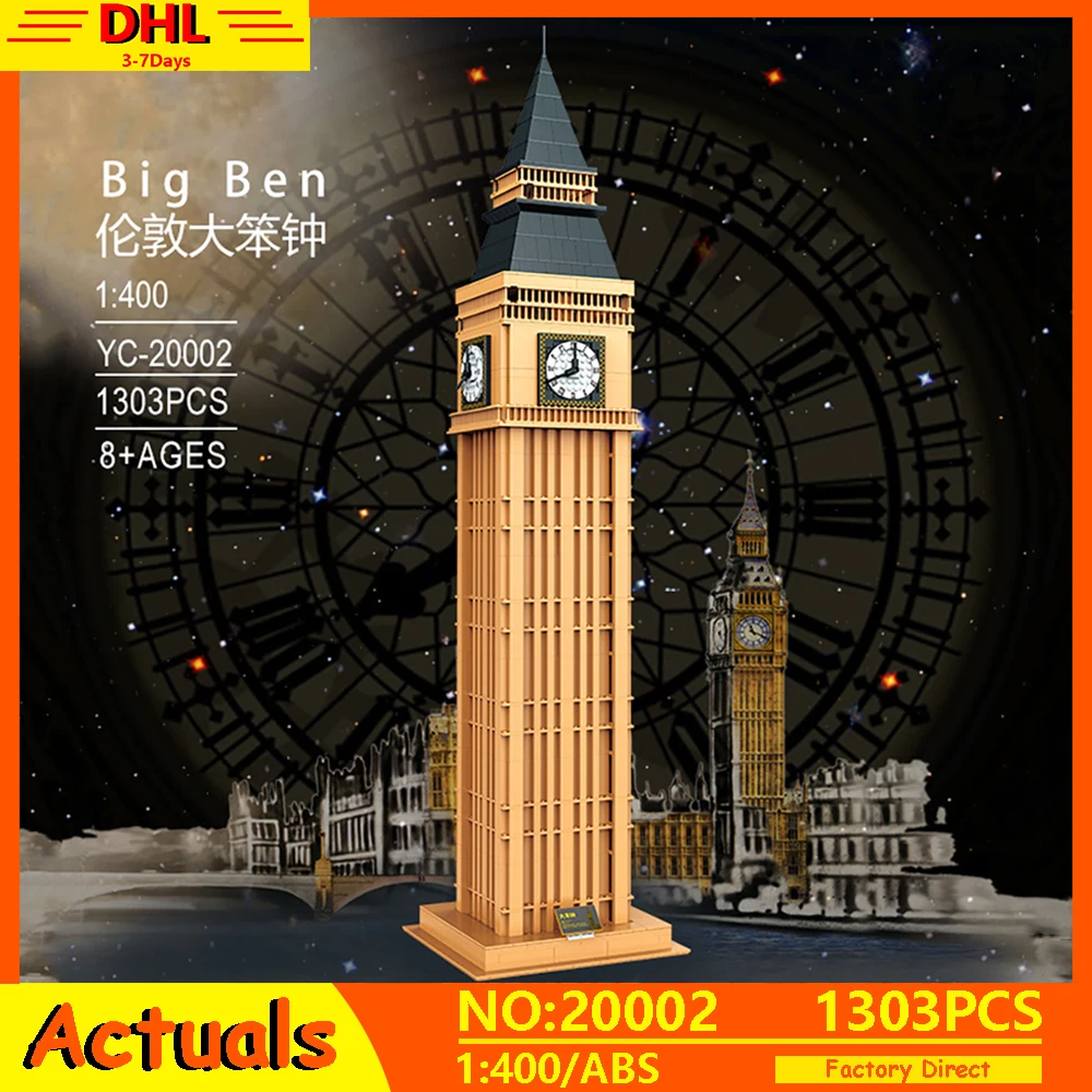

World Famous Architecture Urban Street View Series Big Ben London Dubai Burj Al Arab Hotel Building Blocks Bricks Toys Kids Gift