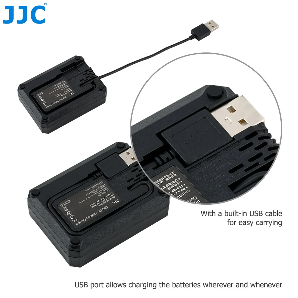 JJC USB зарядное устройство для путешествий с двумя аккумуляторами